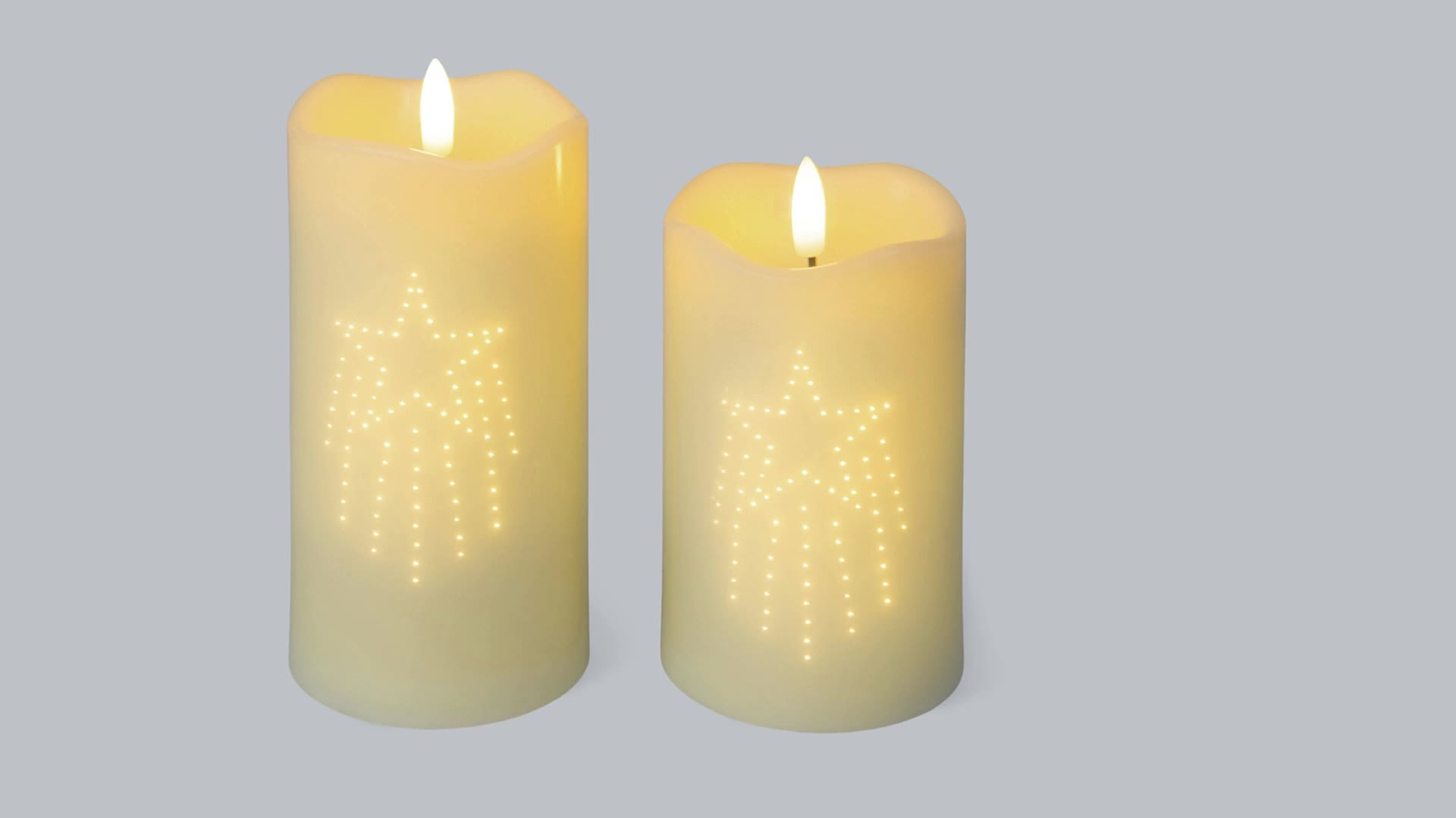 2er Set LED Kerzen mit Filament Muster Lumesso batteriebetrieben IP44 Timer warmweiss
