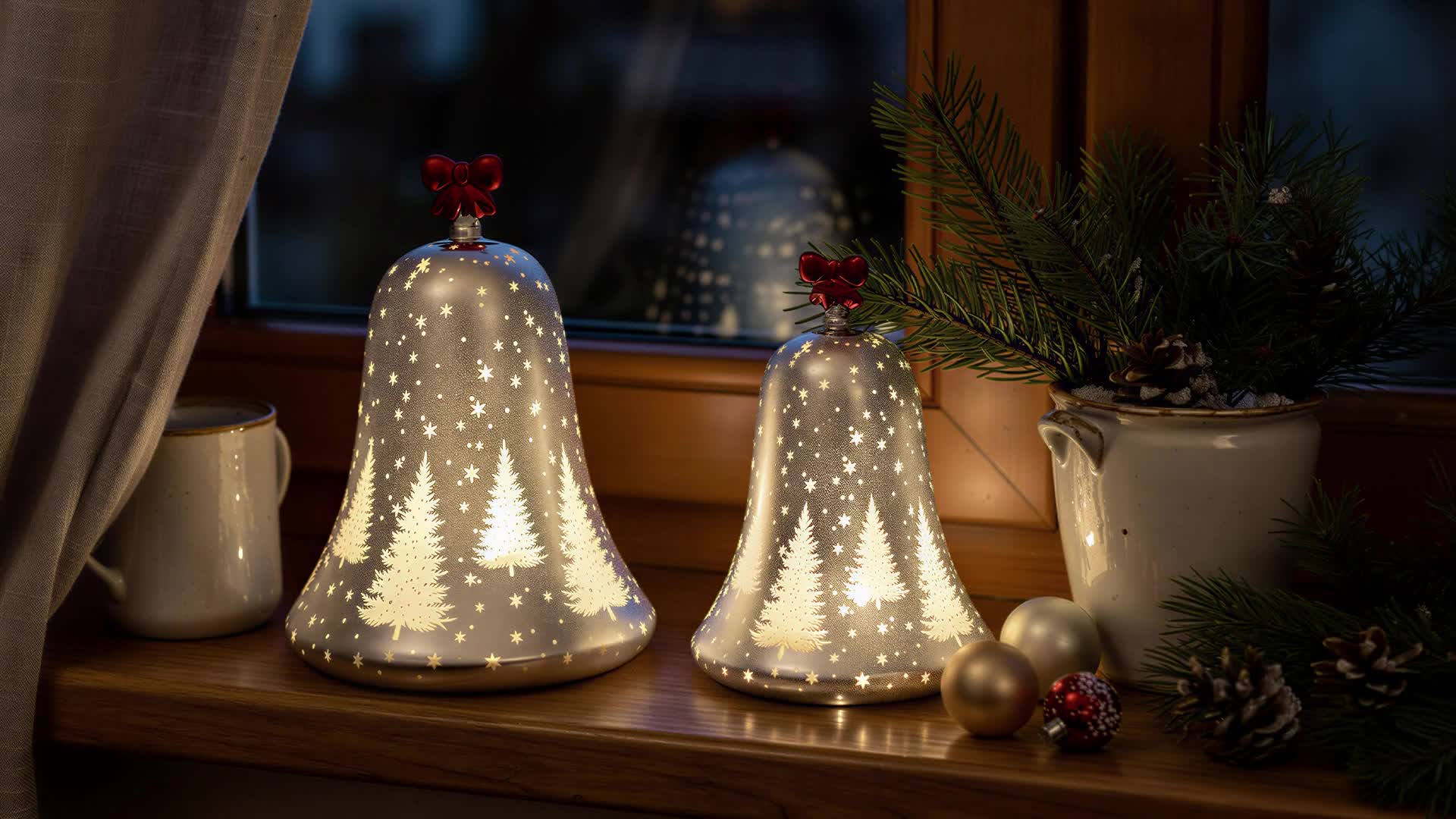 Lumesso 2er Set LED Glasglocken - Weihnachtsdeko mit Beleuchtung
